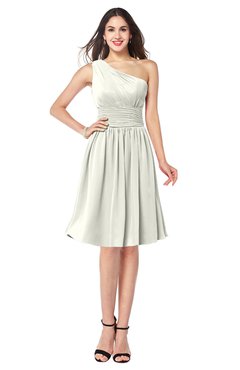 ColsBM Violet Ivory Sexy Asymmetric Neckline Sleeveless Zip up Chiffon Knee Length Plus Size Bridesmaid Dresses