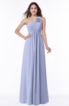 ColsBM Jennifer Blue Heron Antique One Shoulder Sleeveless Chiffon Floor Length Ruching Plus Size Bridesmaid Dresses