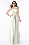 ColsBM Jennifer Cream Antique One Shoulder Sleeveless Chiffon Floor Length Ruching Plus Size Bridesmaid Dresses