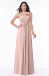 ColsBM Jennifer Dusty Rose Antique One Shoulder Sleeveless Chiffon Floor Length Ruching Plus Size Bridesmaid Dresses