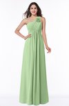 ColsBM Jennifer Gleam Antique One Shoulder Sleeveless Chiffon Floor Length Ruching Plus Size Bridesmaid Dresses