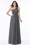 ColsBM Jennifer Grey Antique One Shoulder Sleeveless Chiffon Floor Length Ruching Plus Size Bridesmaid Dresses