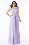 ColsBM Jennifer Light Purple Antique One Shoulder Sleeveless Chiffon Floor Length Ruching Plus Size Bridesmaid Dresses