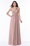 ColsBM Jennifer Nectar Pink Antique One Shoulder Sleeveless Chiffon Floor Length Ruching Plus Size Bridesmaid Dresses