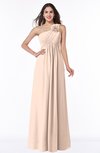 ColsBM Jennifer Peach Puree Antique One Shoulder Sleeveless Chiffon Floor Length Ruching Plus Size Bridesmaid Dresses
