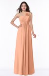 ColsBM Jennifer Salmon Antique One Shoulder Sleeveless Chiffon Floor Length Ruching Plus Size Bridesmaid Dresses