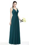 ColsBM Veronica Blue Green Simple A-line Sleeveless Zipper Chiffon Sash Plus Size Bridesmaid Dresses