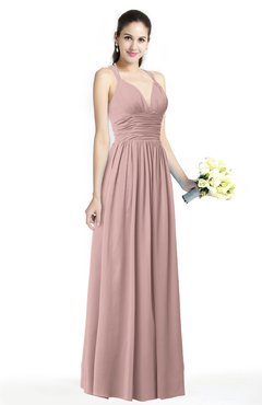 ColsBM Veronica Blush Pink Simple A-line Sleeveless Zipper Chiffon Sash Plus Size Bridesmaid Dresses