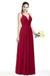 ColsBM Veronica Dark Red Simple A-line Sleeveless Zipper Chiffon Sash Plus Size Bridesmaid Dresses