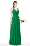 ColsBM Veronica Green Simple A-line Sleeveless Zipper Chiffon Sash Plus Size Bridesmaid Dresses