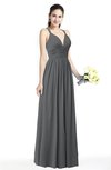 ColsBM Veronica Grey Simple A-line Sleeveless Zipper Chiffon Sash Plus Size Bridesmaid Dresses