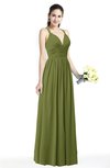 ColsBM Veronica Olive Green Simple A-line Sleeveless Zipper Chiffon Sash Plus Size Bridesmaid Dresses