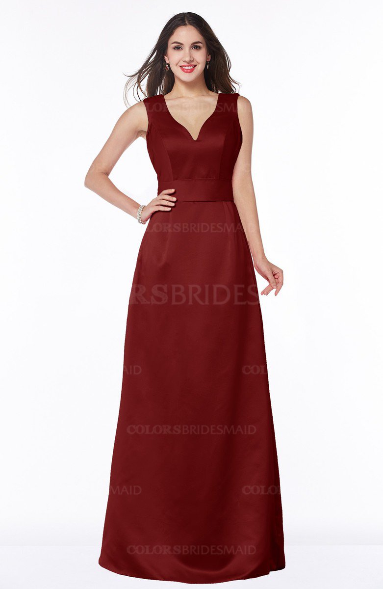 dark red dress for wedding guest