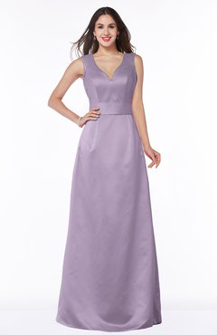 ColsBM Faye Mauve Luxury A-line V-neck Sleeveless Satin Sash Wedding Guest Dresses