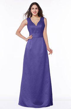 ColsBM Faye Purple Luxury A-line V-neck Sleeveless Satin Sash Wedding Guest Dresses