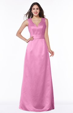 ColsBM Faye Rosebloom Luxury A-line V-neck Sleeveless Satin Sash Wedding Guest Dresses