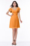 ColsBM Paola Orange Plain A-line Short Sleeve Short Ruffles Bridesmaid Dresses