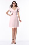 ColsBM Paola Petal Pink Plain A-line Short Sleeve Short Ruffles Bridesmaid Dresses