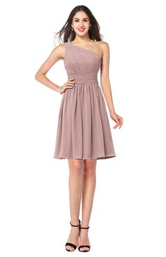 ColsBM Kiara Blush Pink Modern A-line Asymmetric Neckline Sleeveless Half Backless Ruching Plus Size Bridesmaid Dresses
