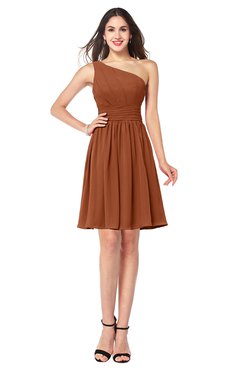 ColsBM Kiara Bombay Brown Modern A-line Asymmetric Neckline Sleeveless Half Backless Ruching Plus Size Bridesmaid Dresses