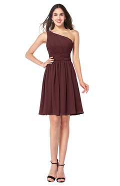 ColsBM Kiara Burgundy Modern A-line Asymmetric Neckline Sleeveless Half Backless Ruching Plus Size Bridesmaid Dresses