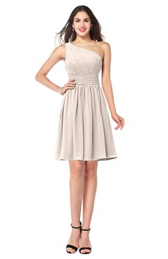 ColsBM Kiara Cream Pink Modern A-line Asymmetric Neckline Sleeveless Half Backless Ruching Plus Size Bridesmaid Dresses