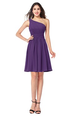 ColsBM Kiara Dark Purple Modern A-line Asymmetric Neckline Sleeveless Half Backless Ruching Plus Size Bridesmaid Dresses