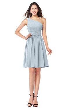 ColsBM Kiara Illusion Blue Modern A-line Asymmetric Neckline Sleeveless Half Backless Ruching Plus Size Bridesmaid Dresses