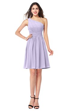ColsBM Kiara Light Purple Modern A-line Asymmetric Neckline Sleeveless Half Backless Ruching Plus Size Bridesmaid Dresses