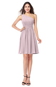 ColsBM Kiara Pale Lilac Modern A-line Asymmetric Neckline Sleeveless Half Backless Ruching Plus Size Bridesmaid Dresses