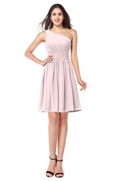 ColsBM Kiara Petal Pink Modern A-line Asymmetric Neckline Sleeveless Half Backless Ruching Plus Size Bridesmaid Dresses