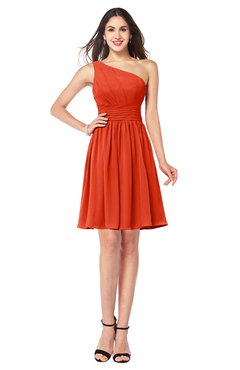 ColsBM Kiara Tangerine Tango Modern A-line Asymmetric Neckline Sleeveless Half Backless Ruching Plus Size Bridesmaid Dresses