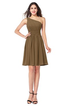 ColsBM Kiara Truffle Modern A-line Asymmetric Neckline Sleeveless Half Backless Ruching Plus Size Bridesmaid Dresses