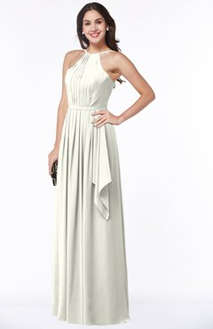 ColsBM Jasmine Ivory Sexy Halter Sleeveless Zipper Chiffon Ruching Plus Size Bridesmaid Dresses
