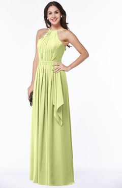 ColsBM Jasmine Lime Sherbet Sexy Halter Sleeveless Zipper Chiffon Ruching Plus Size Bridesmaid Dresses