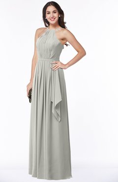 ColsBM Jasmine Platinum Sexy Halter Sleeveless Zipper Chiffon Ruching Plus Size Bridesmaid Dresses