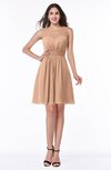 ColsBM Katie Almost Apricot Informal A-line V-neck Sleeveless Ruching Bridesmaid Dresses