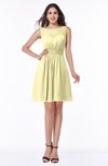 ColsBM Katie Soft Yellow Informal A-line V-neck Sleeveless Ruching Bridesmaid Dresses