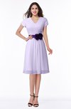 ColsBM Margot Light Purple Classic V-neck Short Sleeve Chiffon Knee Length Bridesmaid Dresses