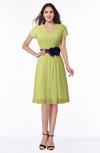 ColsBM Margot Pistachio Classic V-neck Short Sleeve Chiffon Knee Length Bridesmaid Dresses