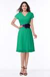 ColsBM Margot Sea Green Classic V-neck Short Sleeve Chiffon Knee Length Bridesmaid Dresses