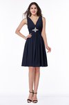 ColsBM Haley Dark Sapphire Modern Fit-n-Flare Sleeveless Zip up Chiffon Knee Length Prom Dresses