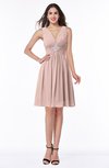 ColsBM Haley Dusty Rose Modern Fit-n-Flare Sleeveless Zip up Chiffon Knee Length Prom Dresses