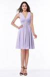 ColsBM Haley Light Purple Modern Fit-n-Flare Sleeveless Zip up Chiffon Knee Length Prom Dresses
