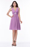 ColsBM Haley Orchid Modern Fit-n-Flare Sleeveless Zip up Chiffon Knee Length Prom Dresses