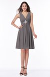 ColsBM Haley Ridge Grey Modern Fit-n-Flare Sleeveless Zip up Chiffon Knee Length Prom Dresses