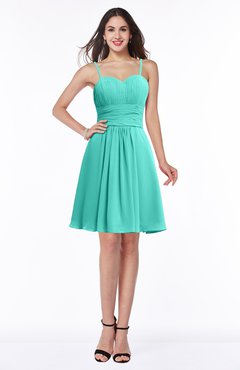 ColsBM Milana Blue Turquoise Glamorous Sweetheart Half Backless Chiffon Pick up Bridesmaid Dresses