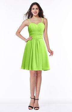 ColsBM Milana Bright Green Glamorous Sweetheart Half Backless Chiffon Pick up Bridesmaid Dresses