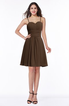 ColsBM Milana Chocolate Brown Glamorous Sweetheart Half Backless Chiffon Pick up Bridesmaid Dresses