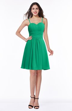 ColsBM Milana Pepper Green Glamorous Sweetheart Half Backless Chiffon Pick up Bridesmaid Dresses